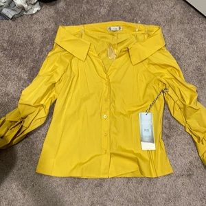 Off the shoulder button down blouse